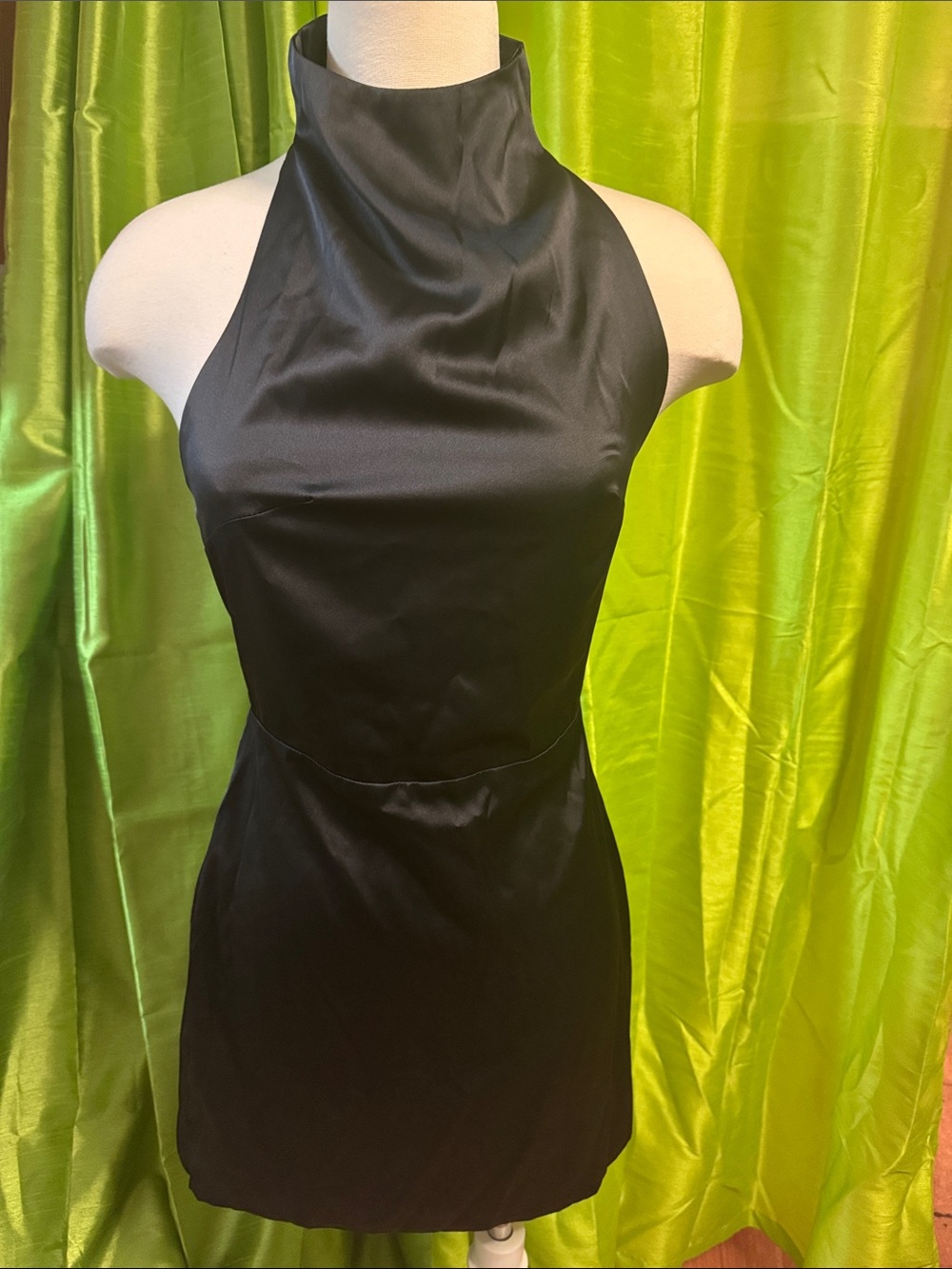 Classic Black Halter Mini Dress